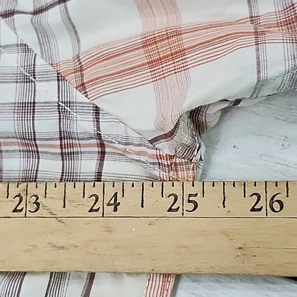 Timberland Men's Shirt Beige/Orange/Brown 100% Cotton Short Sleeve Button Up L - Picture 6 of 10